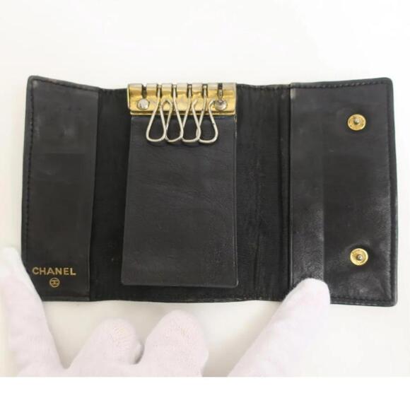 CHANEL CC Key Case Black Caviar Skin Leather (CCXX059) - Picture 9 of 12